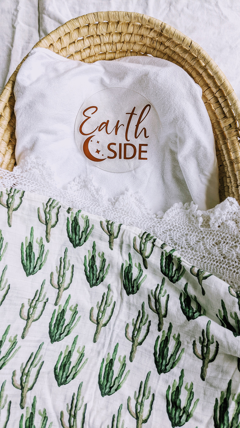 baby boy cactus swaddle boho