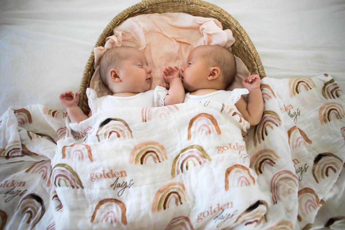 twin baby swaddle rainbow earthy bamboo wrap boho