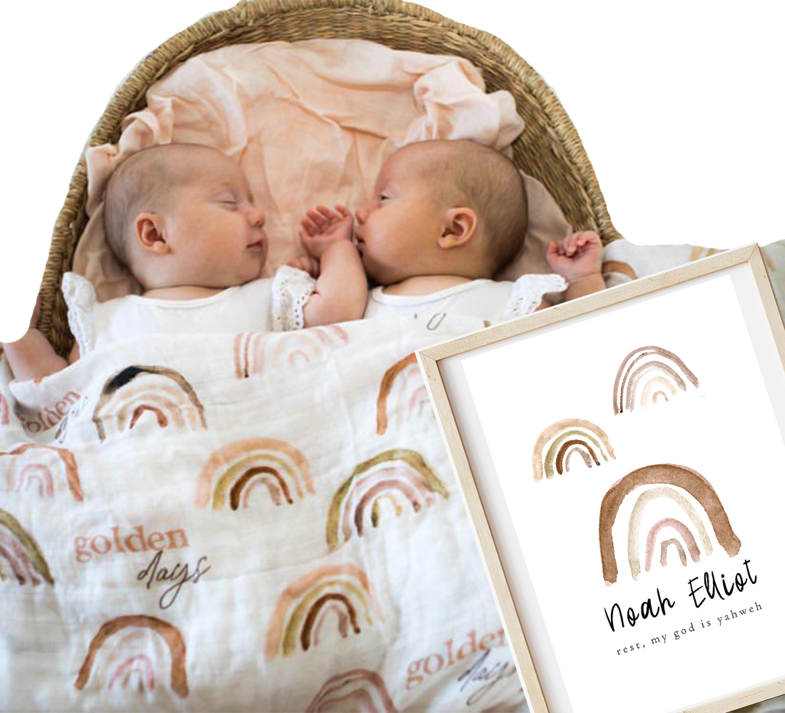 rainbow baby swaddle