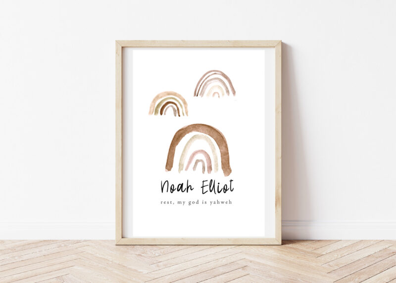 rainbow baby boho nursery wall decor printable