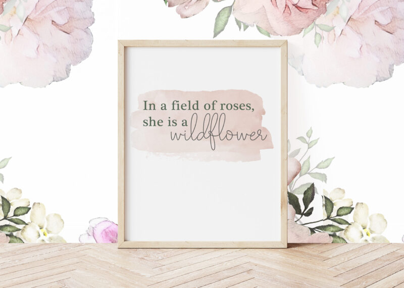 girls quote nursery wall decor wildflower print