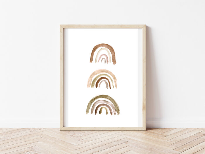 rainbow nursery print, rainbow printable, earthy rainbow, boho rainbow wall decal