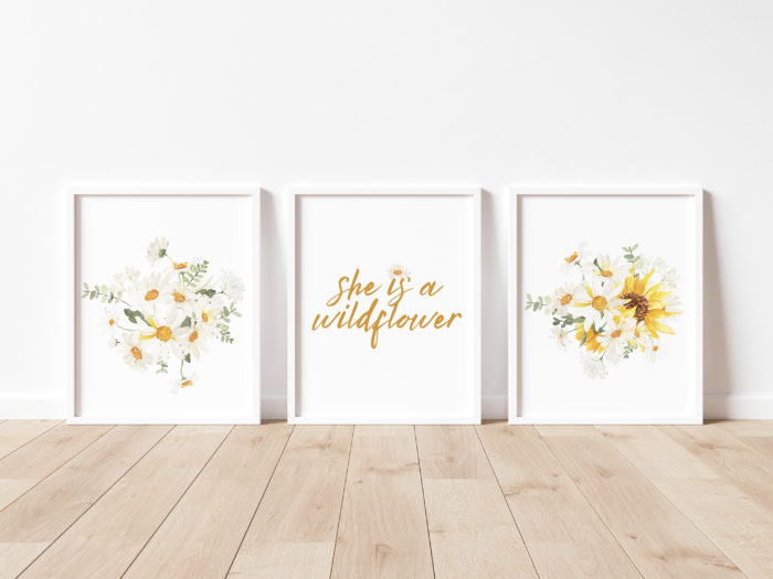 Daisy Sunflower Nursery Wall Art