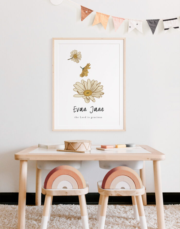 daisy kids wall art