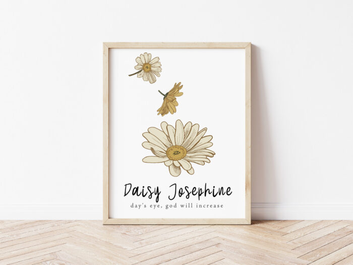 daisy baby name art print