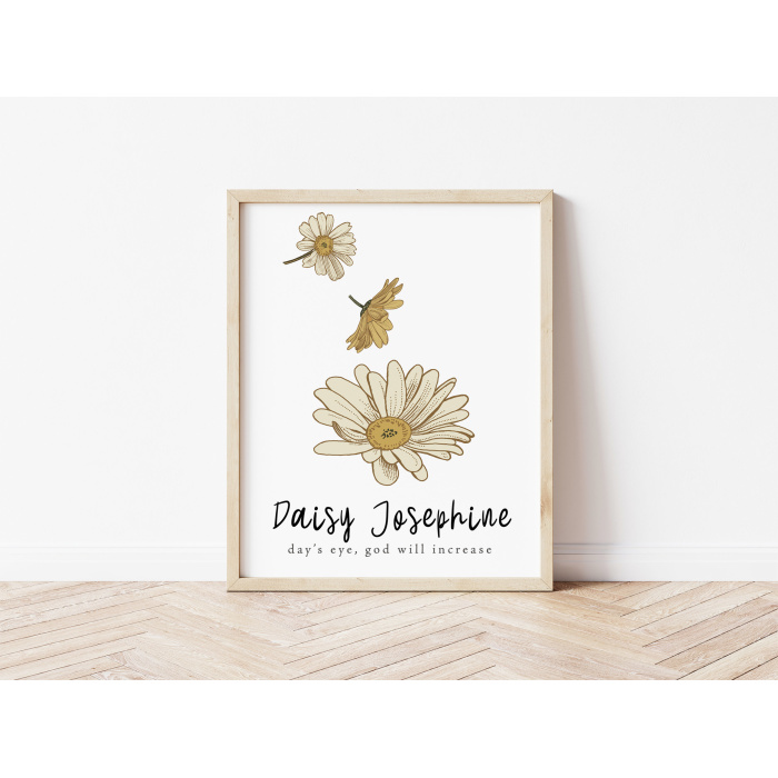daisy baby name art print