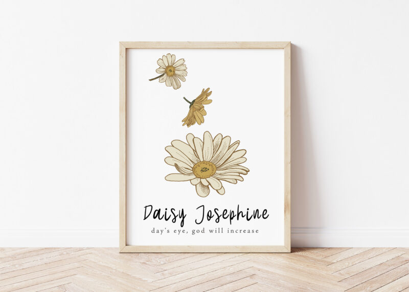 daisy baby name art print