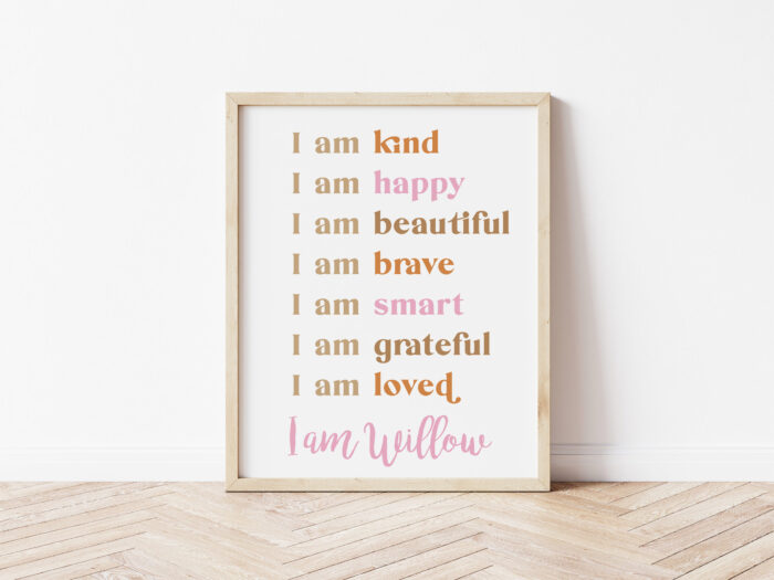 affirmation wall art kids