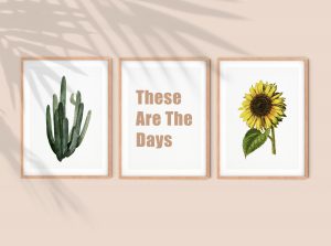 Sunflower Cactus Nursery Print Set