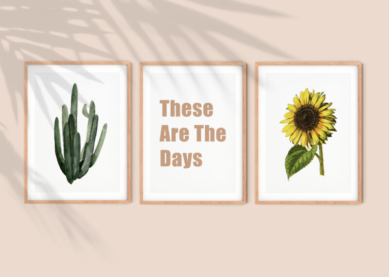 Sunflower Cactus Nursery Print Set