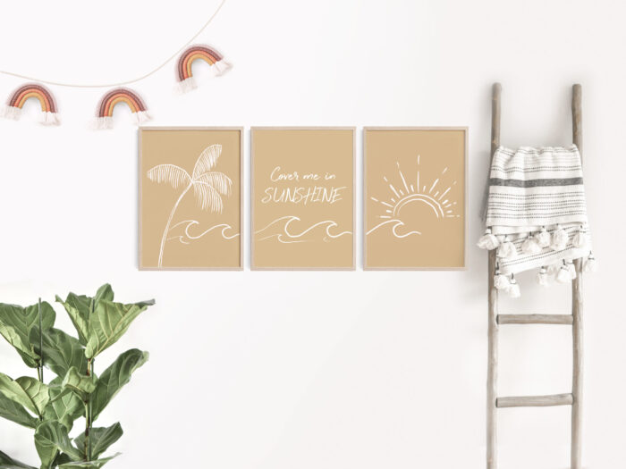 brown coastal boho wall art