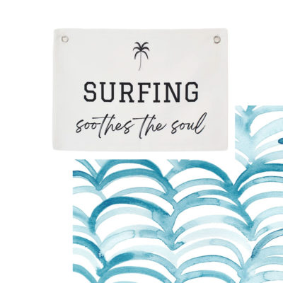surfing wall flag