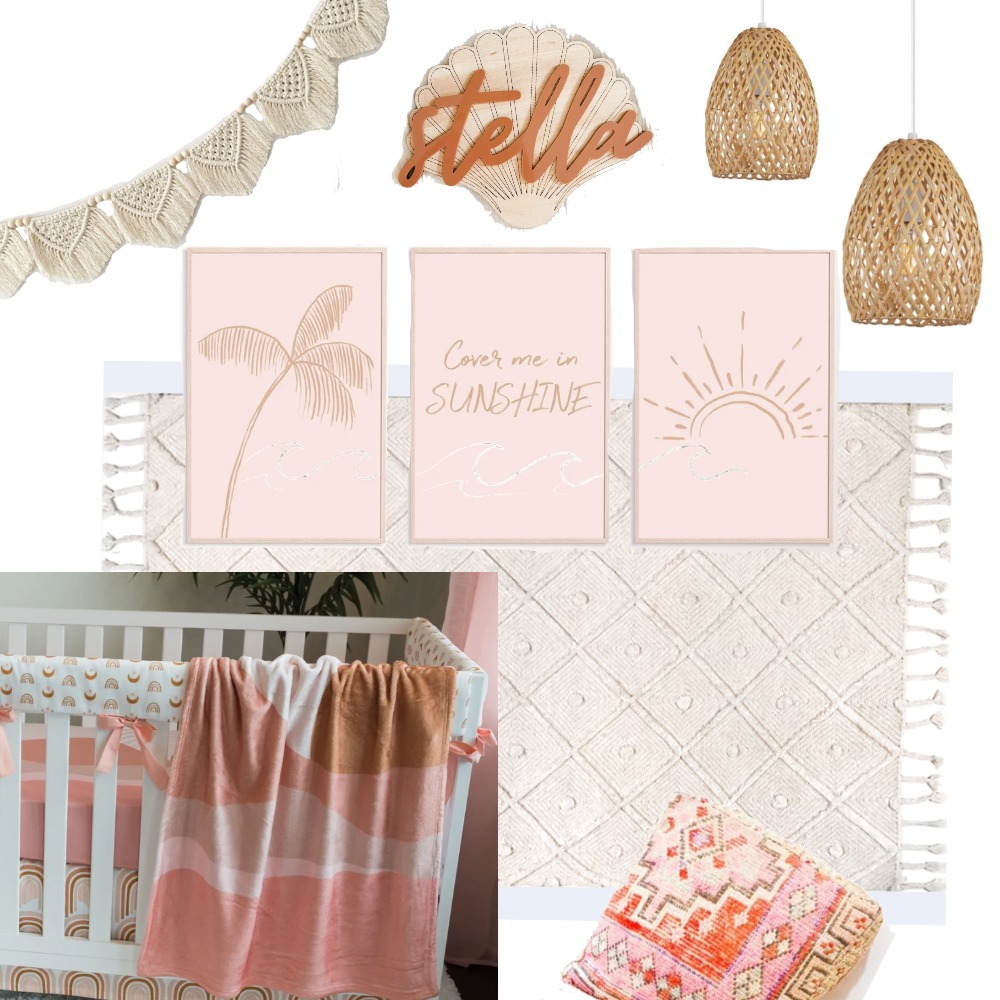 Girls Beach Boho Bedroom, Coastal Nursery