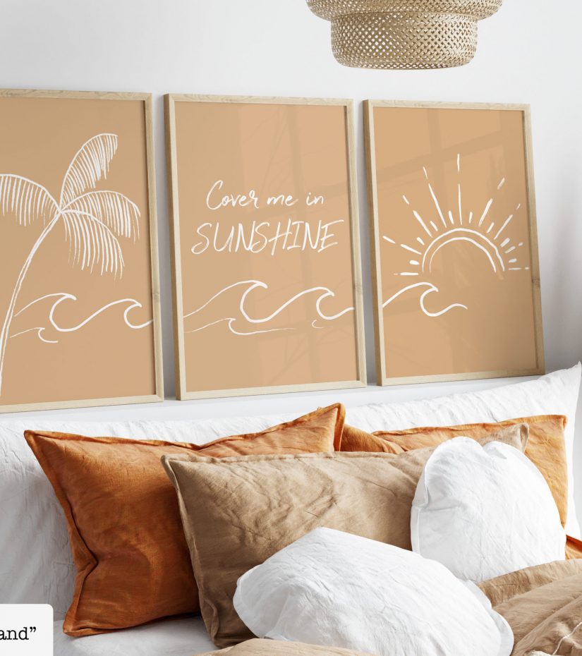 cover me in sunshine, coastal wall art, girls boho nursery wall art