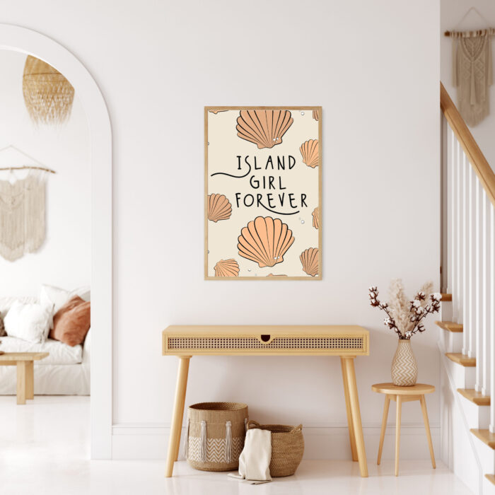 seashell wall art, girls mermaid bedroom art print