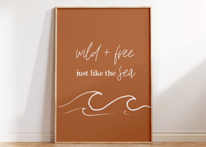 wild and free, just like the sea. boho coastal wall art