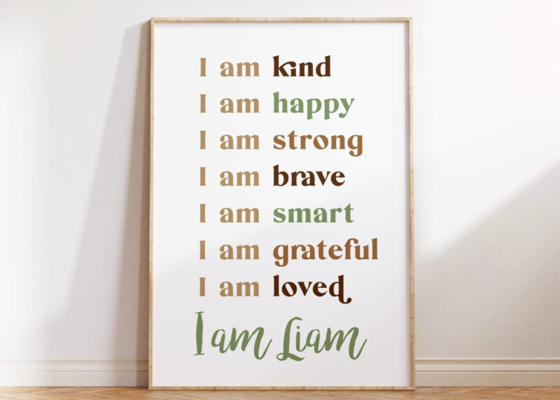 boys affirmations, affirmation poster for kids