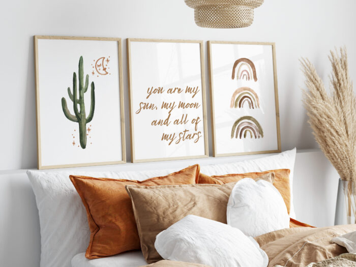 cactus boho boys nursery wall art