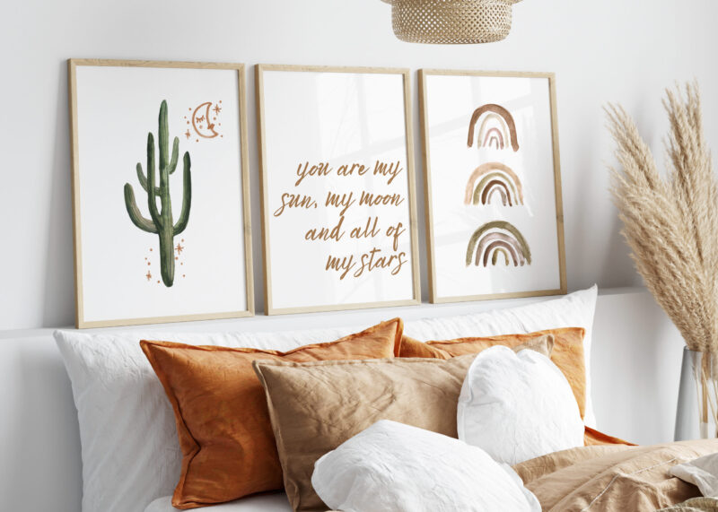 cactus boho boys nursery wall art