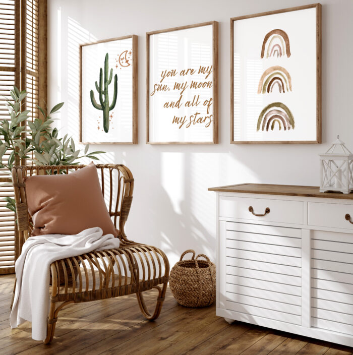 cactus boho nursery wall art