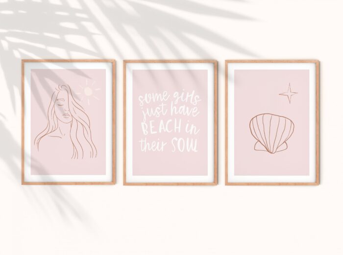 girl beach wall art